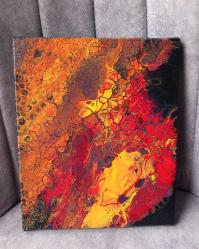 İMZASIZ SOYUT YAĞLIBOYA TABLO.  TUVAL ÜZERİNE RESMEDİLMİŞTİR.  KONDİSYON YÜKSEK ÖLÇÜ:25 X 30 CM