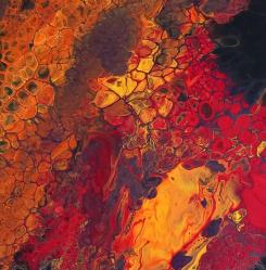 İMZASIZ SOYUT YAĞLIBOYA TABLO.  TUVAL ÜZERİNE RESMEDİLMİŞTİR.  KONDİSYON YÜKSEK ÖLÇÜ:25 X 30 CM