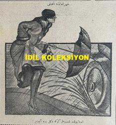 Osmanlıca Akbaba Mizah Dergisi-Gazetesi, Orijinal Dönem Basım, (Ottoman Magazine-Newspaper) - 19 Nisan 1923 - Sayı: 39 - Rumi: 19 Nisan 1339 - Hicri: 3 Ramazan 1341 - Ahmet Münif İmzalı Karikatür: 