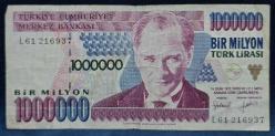 7. Emisyon L61 Serisi 1000000 Lira Temiz