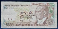 7. Emisyon E85 Serisi 5000 Lira (Büyük Mevlana)Temiz