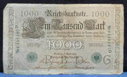 1910 Almanya 1000 Mark Yeşil Mühürlü