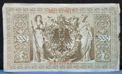 1910 Almanya 1000 Mark Yeşil Mühürlü