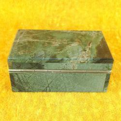 VINTAGE EL YAPIMI DAMARLI KOYU YEŞİL RENKLİ ONİKS  KUTU
