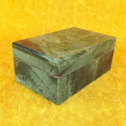 VINTAGE EL YAPIMI DAMARLI KOYU YEŞİL RENKLİ ONİKS  KUTU