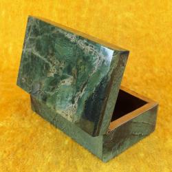 VINTAGE EL YAPIMI DAMARLI KOYU YEŞİL RENKLİ ONİKS  KUTU