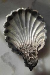 Antika gümüş 800 ayar İstiridye tabak şekerlik