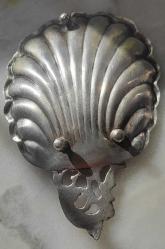 Antika gümüş 800 ayar İstiridye tabak şekerlik