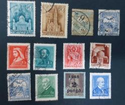 Macaristan damgalı pullar lotu