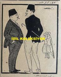 Osmanlıca Akbaba Mizah Dergisi-Gazetesi, Orijinal Dönem Basım, (Ottoman Magazine-Newspaper) - 26 Temmuz 1923 - Sayı: 67 - Rumi: 26 Temmuz 1339 - Hicri: 12 Zilhicce 1341 - Karikatürist Ramiz Gökçe'nin Çalışması: Kurban Bayramında - 