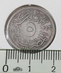 1924 MISIR 5 MİLİM (MISIR POUNDU) ORİJİNAL MADENİ PARASI M2SSS1 ÇOK NADİRDİR