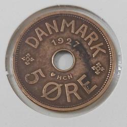 1927 DANİMARKA 5 ÖRE ORİJİNAL MADENİ PARASI  RR1TT2 NADİRDİR