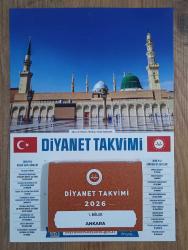2026 Diyanet Takvimi 1. Bölge Ankara