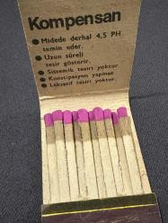 Kompensan ilaç reklamlı eski kibrit