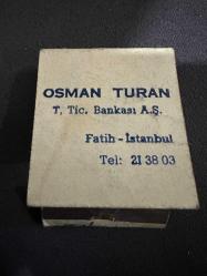 Osman Turan Türkiye Ticaret Bankası eski kibrit
