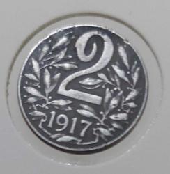 1917 AVUSTURYA 2 HELLER ORİJİNAL MADENİ PARASI VV3XX1 ÇOK NADİRDİR