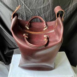 1960 İtalyan Kalın Deri Seyahat Valizi