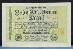 1923 Almanya 10 Milyon Mark