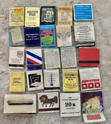 Amerikan Avrupa karışık kullanılmış 24 adet eski kibritler kolleksiyonluk