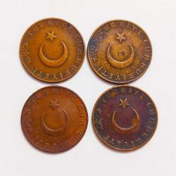 T.C. 1968-1969-69-70 Yılları 4 Adet 10 Kuruş..