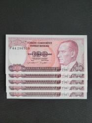 100 TL, 7.Emisyon, Çil 5 adet Seri Takipli