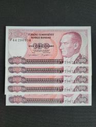 100 TL, 7.Emisyon, Çil 5 adet Seri Takipli