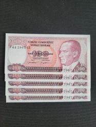 100 TL, 7.Emisyon, Çil 5 adet Seri Takipli
