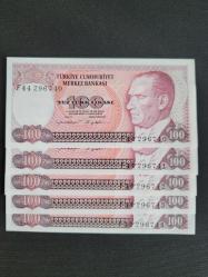 100 TL, 7.Emisyon, Çil 5 adet Seri Takipli