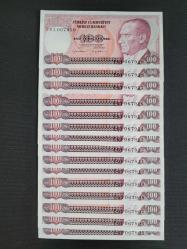 100 TL, 7.Emisyon, Çil 15 adet Seri Takipli