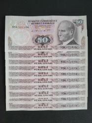 6. EMİSYON 50 TL H56 ÇİL Seri Takipli 10 Adet