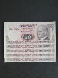 6. EMİSYON 50 TL H56 ÇİL Seri Takipli 5 Adet