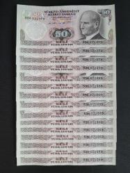 6. EMİSYON 50 TL H56 ÇİL Seri Takipli 15 Adet