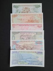 Vietnam DONG Seti 1987-1991 YILLARI Yabancı Kağıt Para Lotu - ÇİL