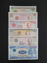 Vietnam DONG Seti 1987-1991 YILLARI Yabancı Kağıt Para Lotu - ÇİL
