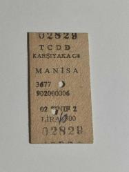 9535-TCDD KARŞIYAKA - MANİSA MARMARA EKSPRES YOLCU BİLETİ**BİLET NO 02829 -2.SINIF***