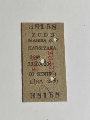 19540-TCDD MANİSA-KARŞIYAKA MARMARA EKSPRES YOLCU BİLETİ**BİLET NO 38158 - 1.SINIF***