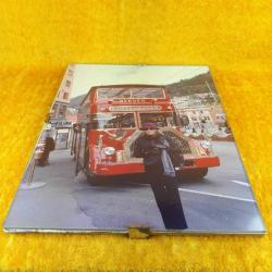 VINTAGE ORJİNAL ÇERÇEVESİNDE İKİ KATLI ANTİKA GEZİ OTOBÜSÜ VE ŞEHİR TEMALI NORVEÇ BERGEN 18 x 24 cm RENKLİ HATIRA FOTOĞRAF