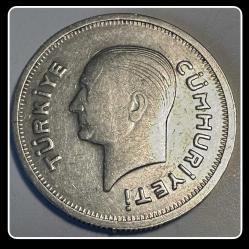 1935 Yılı 50 KURUŞ (ÇA) “ Nadir-R Az Basılan” Natürel - GÜMÜŞ // TCM1935