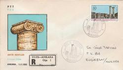 1982 ANTİK KENTLER POSTADAN GEÇMİŞ TAAHHÜTLÜ FDC