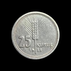 25 Kuruş 1935 Gümüş KM#864