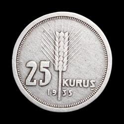 25 Kuruş 1935 Gümüş KM#864
