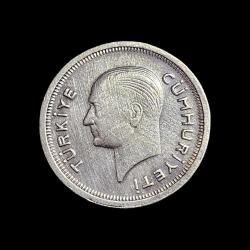 25 Kuruş 1936 Gümüş KM#864 ÇA/AU55