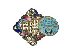 OSMANLI DÖNEMİ CONSTANTINOPLE YAZILI MİNELİ KEMER TOKASI