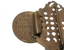 OSMANLI DÖNEMİ CONSTANTINOPLE YAZILI MİNELİ KEMER TOKASI