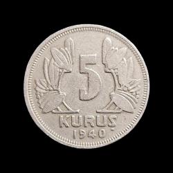 5 Kuruş 1940, KM#862