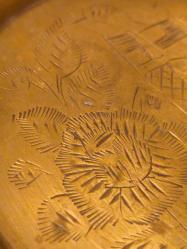 Antika Pirinç İşçilikli Tabak