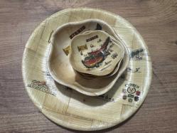 Kıbrıs desenli Sunumluk çerezlik mini  kaseler Kıbrıs desenli  6 adet küçük,1adet orta boy, 1 Tepsi sunumluk tabak  çapları 9 cm