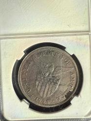 1908 S 1 Peso USA Phillipines - Nadir - Kutulu -20 gr Gümüş