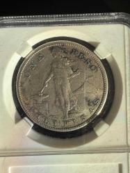 1908 S 1 Peso USA Phillipines - Nadir - Kutulu -20 gr Gümüş