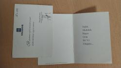 İki adet halkbankası tebrik kartı